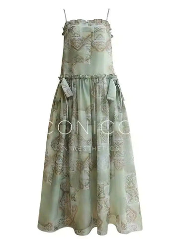 Xajzpa Fashion Printing Casual Dress Women's Sleeveless Strap Top Large Swing Dresses 2025 Summer New Tide